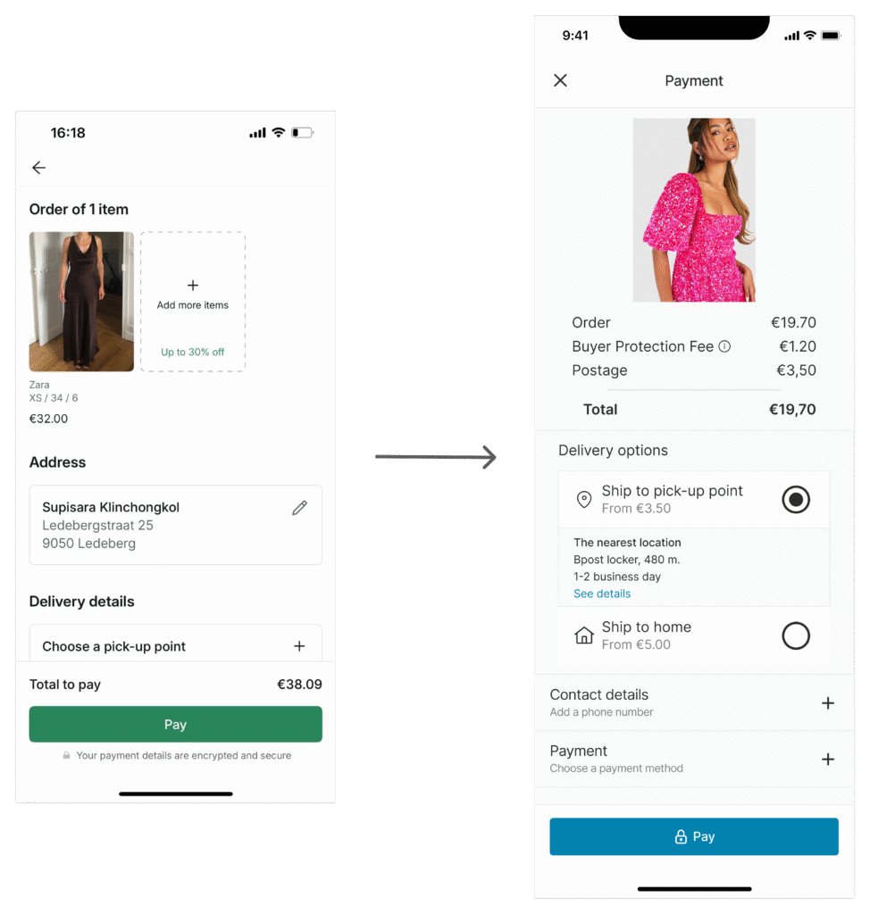 Vinted Mobile App Redesign payment