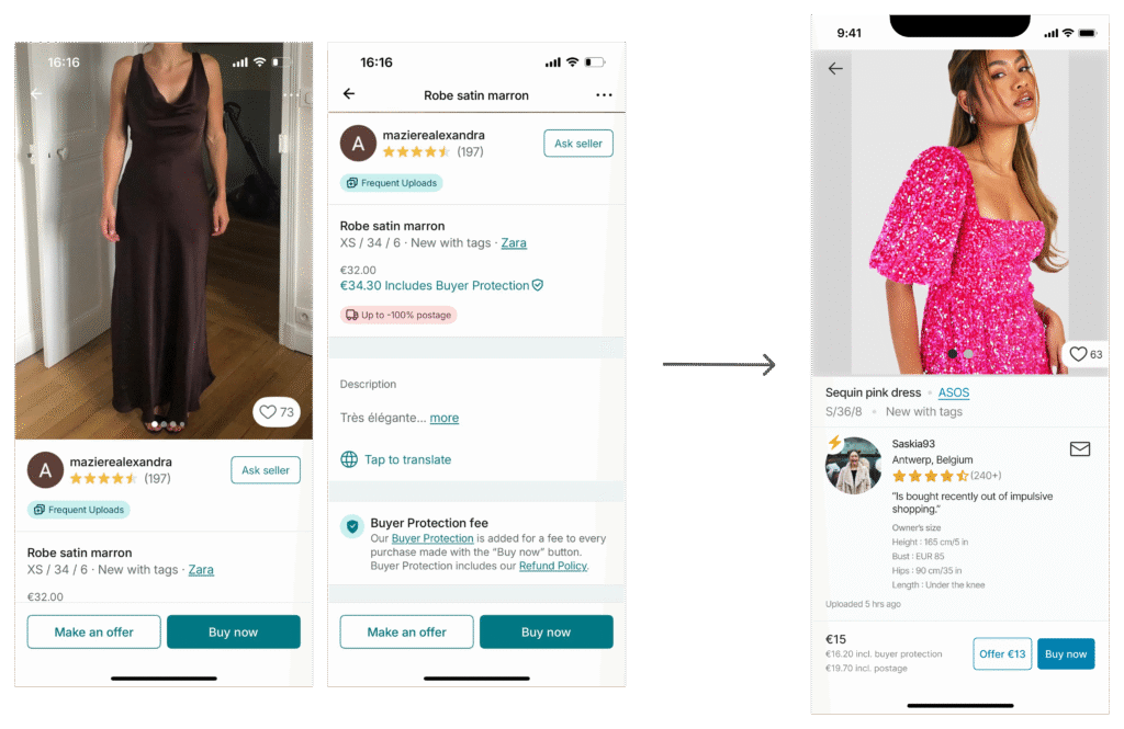 Vinted Mobile App Redesign product detail