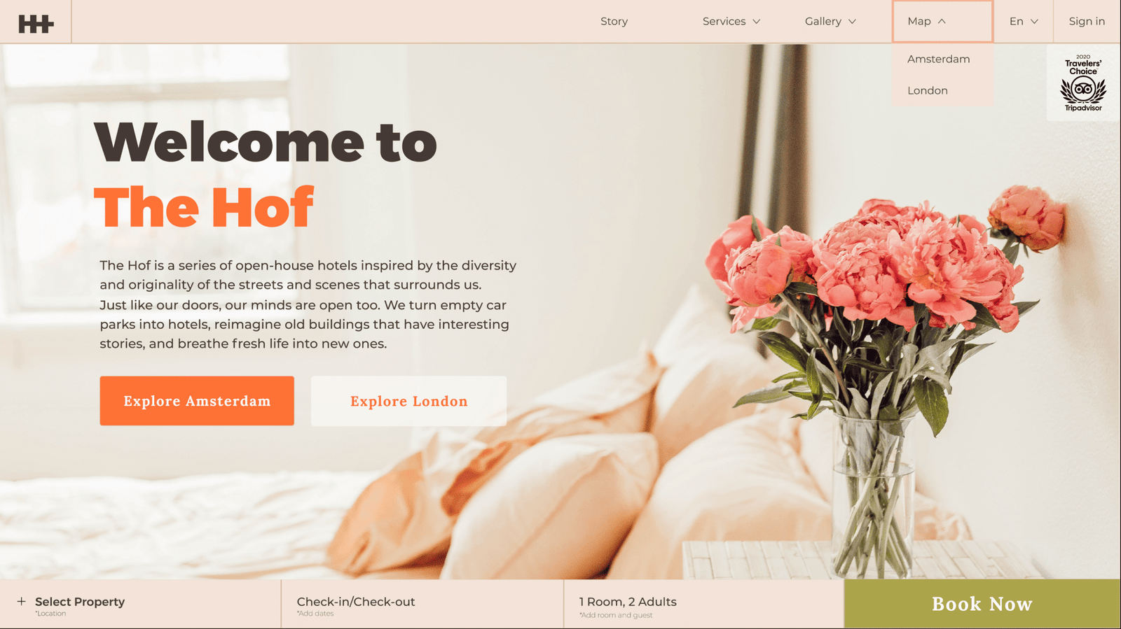 The Hof Hotel Website Design from A-Z the hof map