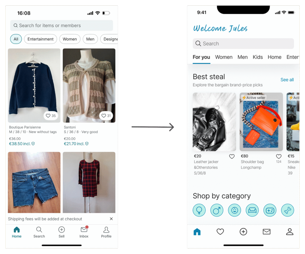 Vinted Mobile App Redesign vinted landing