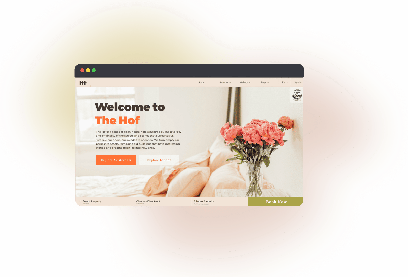 Home the hof mockup landing